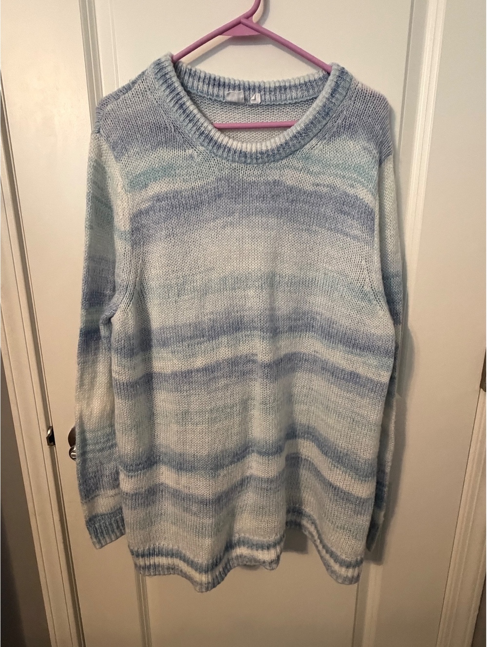 GAP XXL Blue and White Striped Knit Sweater